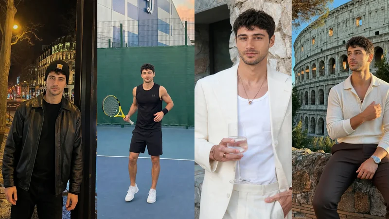 Dating Pics app showing 100 plus AI generated dating photos across 20 different scenes including outdoor city streets coffee shops and travel settings delivered in under 60 seconds