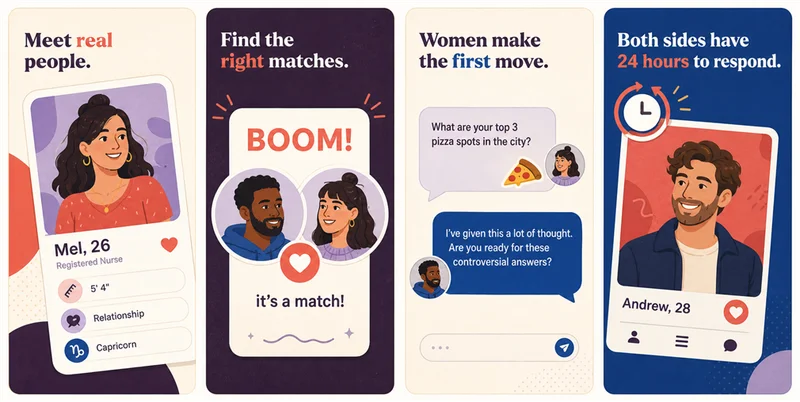 Bumble app showing match interface with notification badge