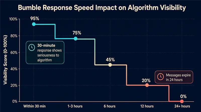 Engagement speed impact on Bumble visibility timeline