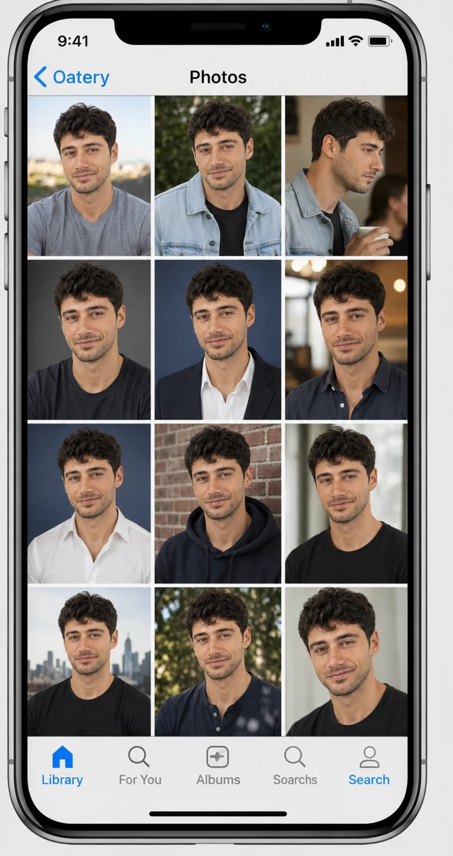 Selecting four reference selfies